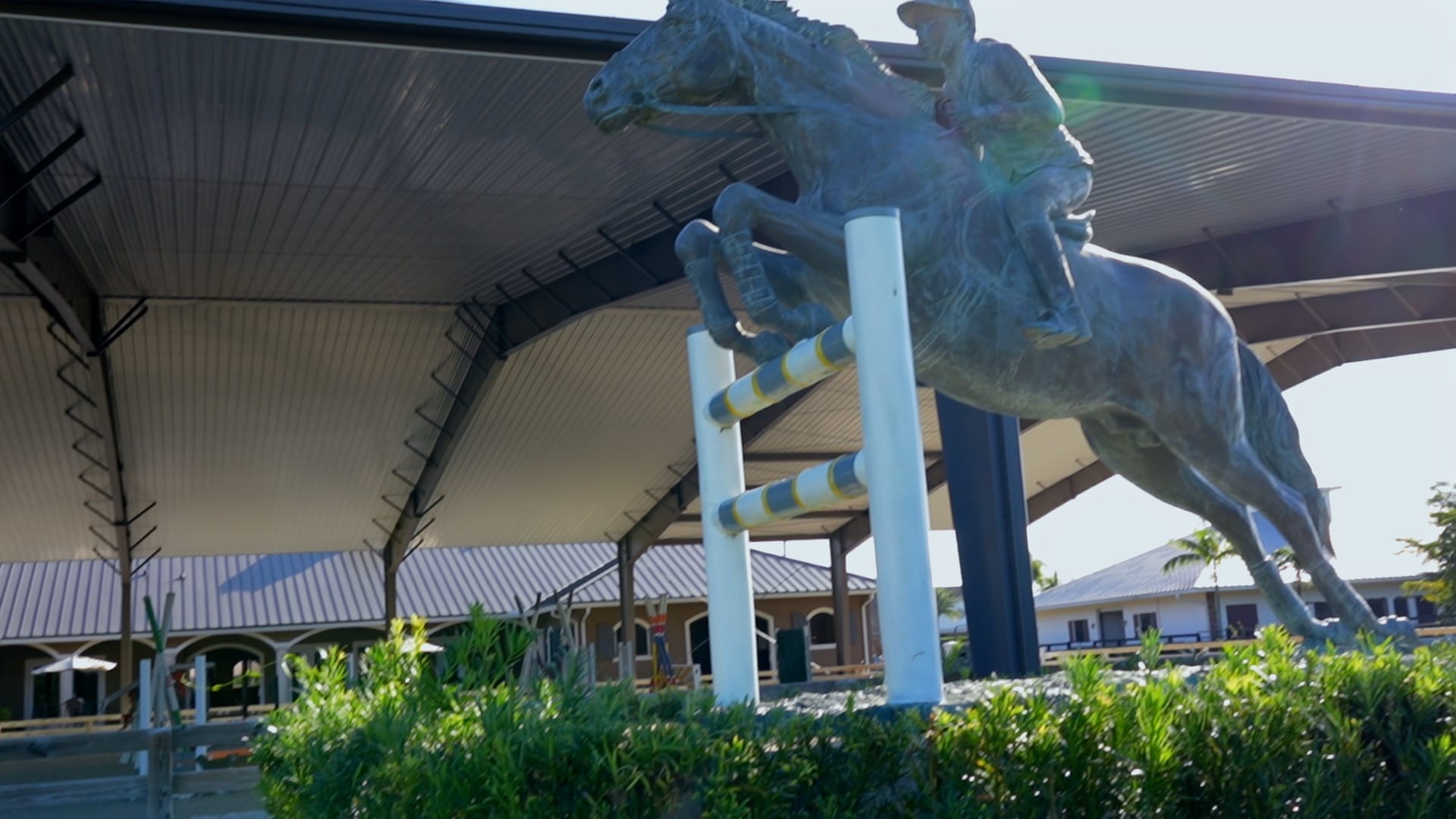 The barn exterior in Wellington, Florida